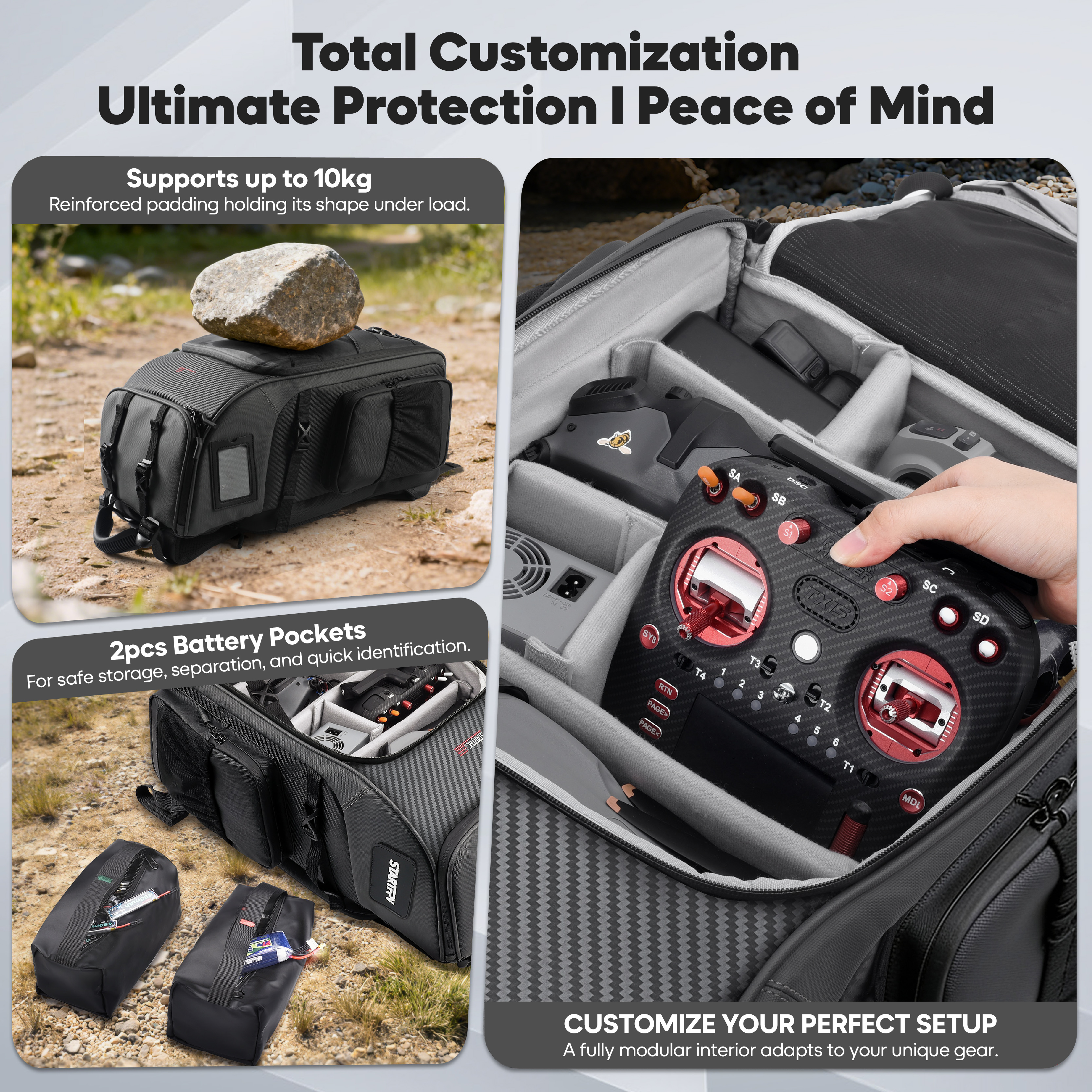 FPV Drone Backpack 40L Profess - Drone Racing Goggles ulasan dan harga