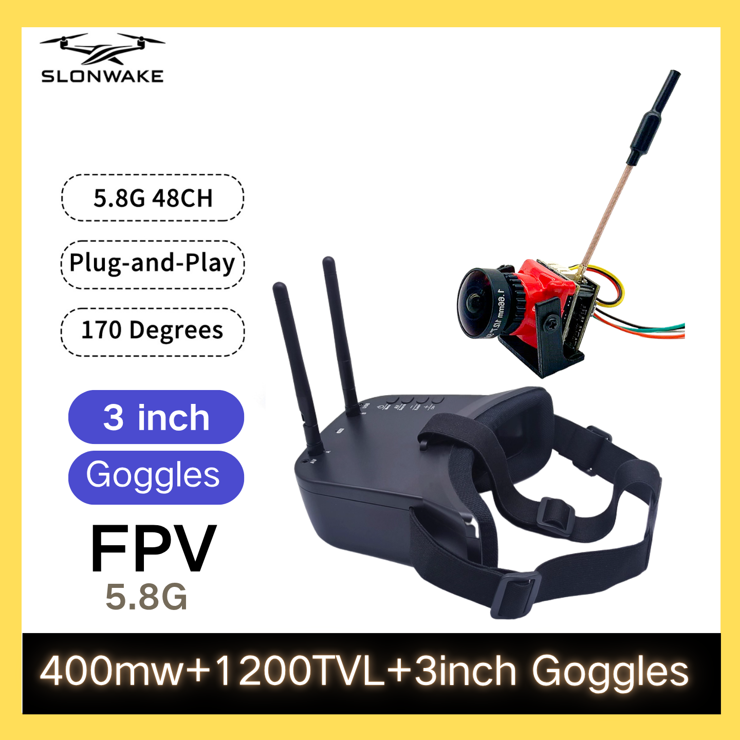 SLONWAKE 5.8G 48CH FPV 400mw V - Drone Racing Vtx ulasan dan harga