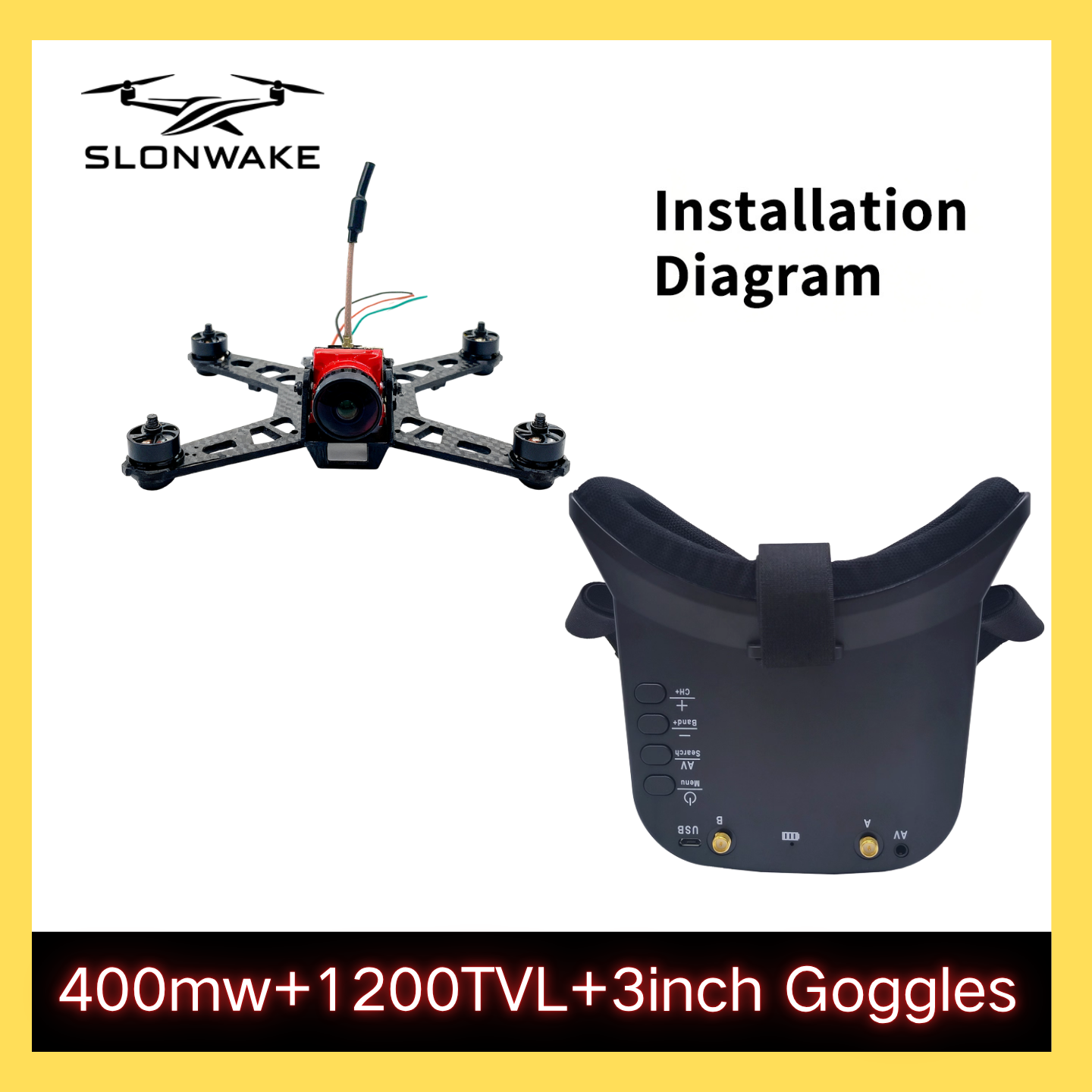 SLONWAKE 5.8G 48CH FPV 400mw V - Drone Racing Vtx ulasan dan harga